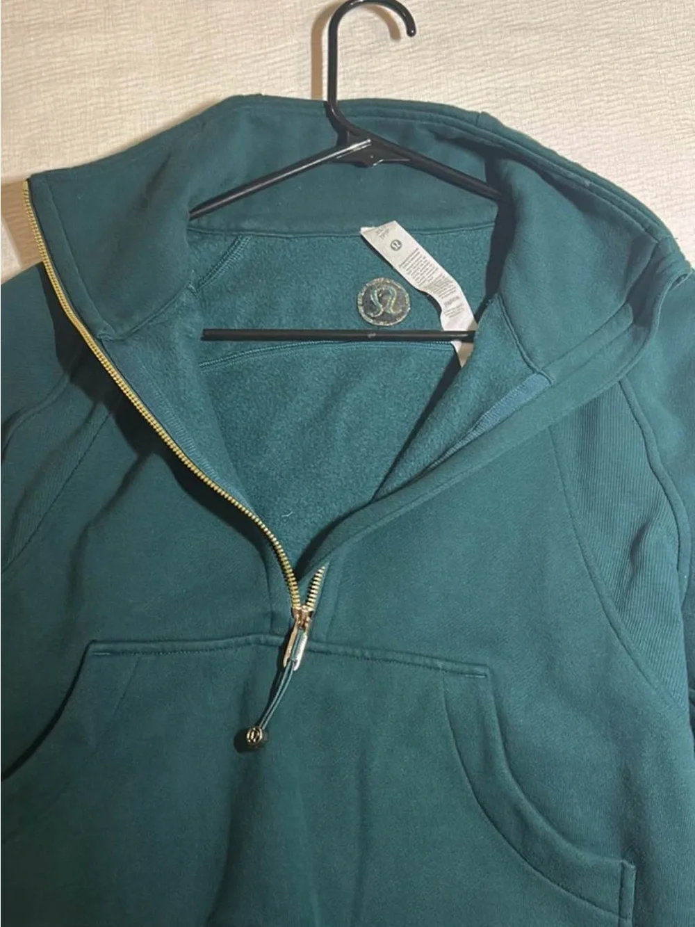 Women's Teal Half-Zip Fleece Pullover Sweater